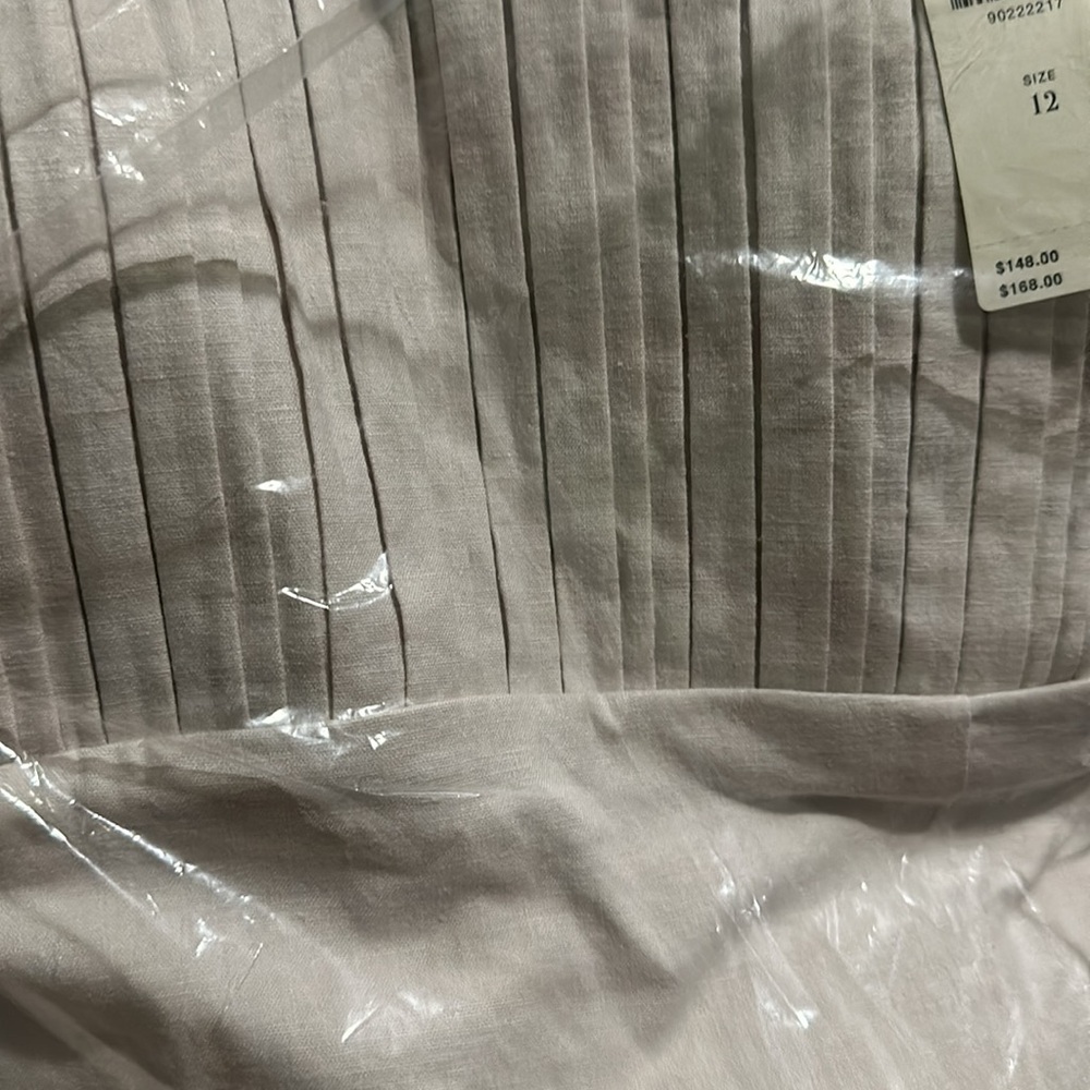 NWT! Anthropologie The Ophelia Sleeveless Linen Slim Mini Dress Maeve Light Sand - Picture 9 of 10